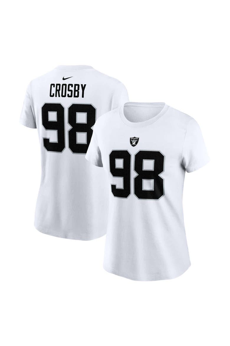 Women's Nike Maxx Crosby White Las Vegas Raiders Player Name & Number T-Shirt, Main, color, White
