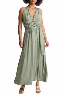 Tommy Bahama Palmabella Sleeveless Tie Waist Faux Wrap Maxi Dress