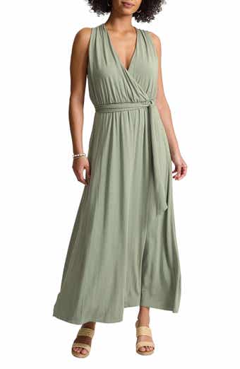 Tommy Bahama Palmabella Sleeveless Tie Waist Faux Wrap Maxi Dress