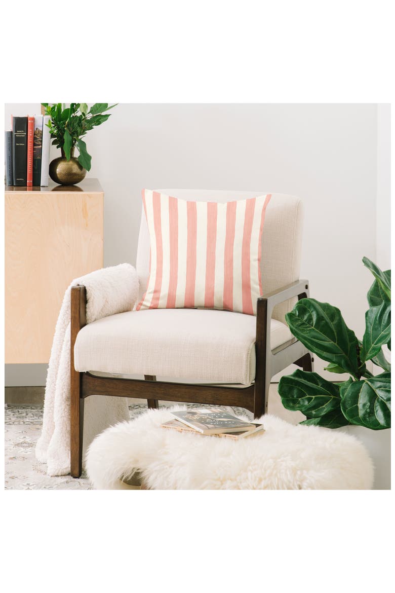 Stripe Square Throw Pillow, Alternate, color, PINK