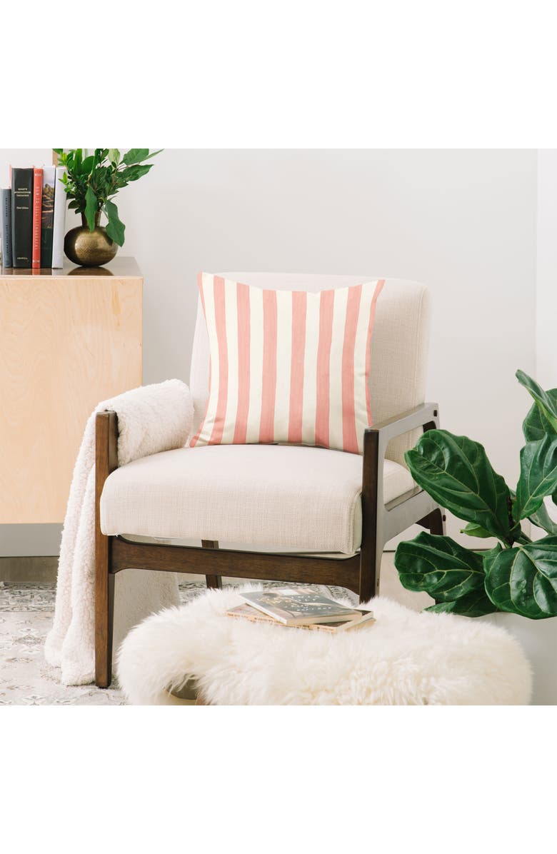 Deny Designs Stripe Square Throw Pillow, Alternate, color, Pink