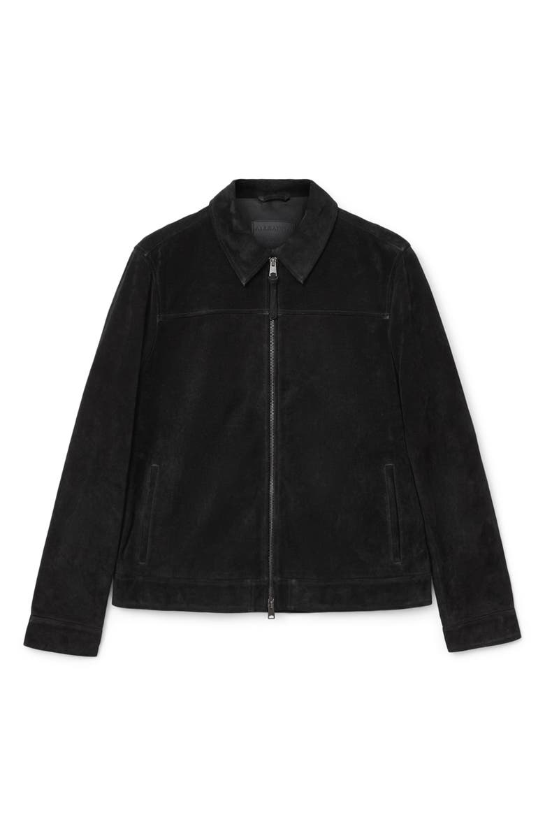 AllSaints Rhone Suede Jacket, Alternate, color, Black