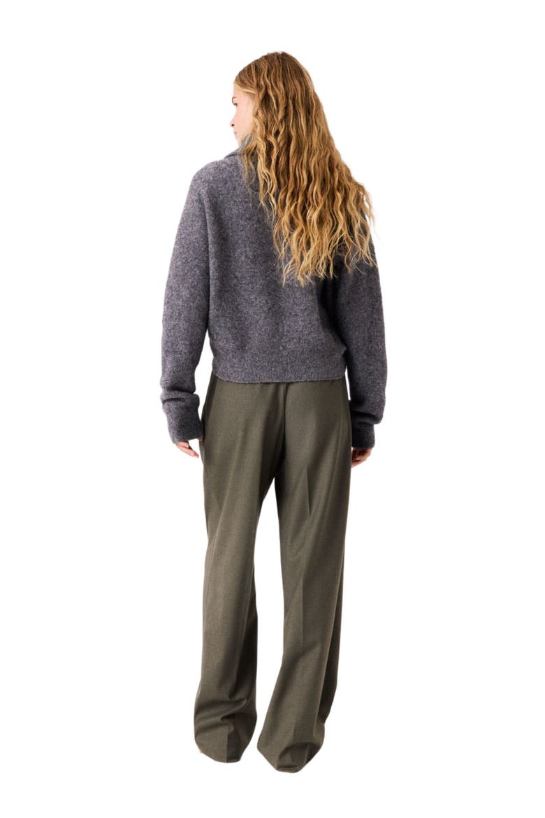 Zip-neck yak sweater, Alternate, color, Grey