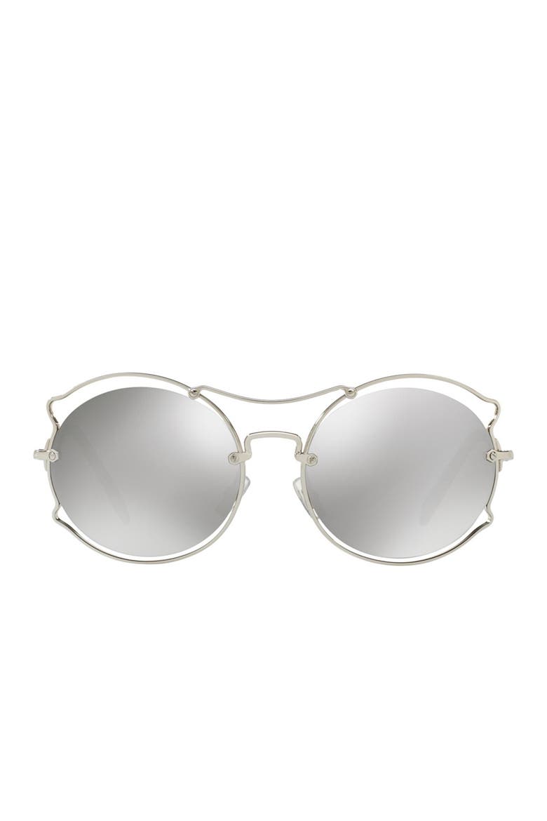 57mm Irregular Framed Sunglasses, Alternate, color, SILVER