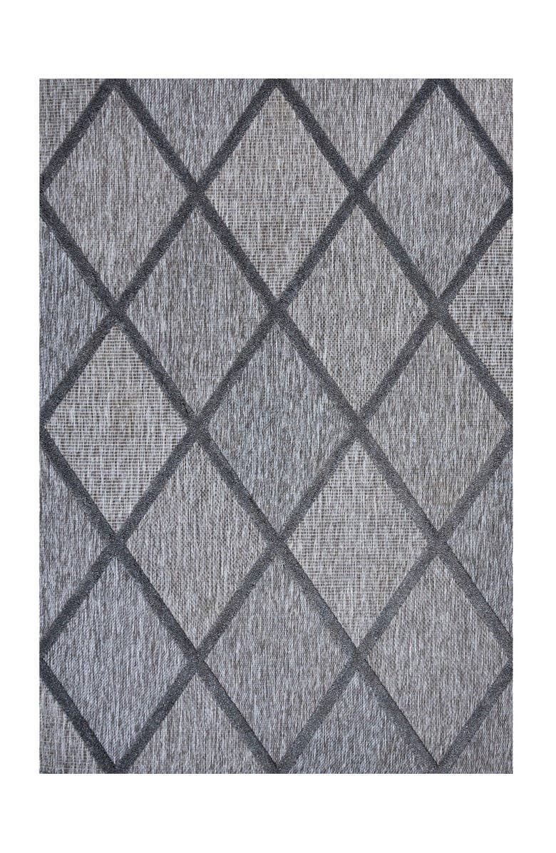 JONATHAN Y Salines Diamond Trellis Indoor/Outdoor Area Rug, Alternate, color, Dark Gray