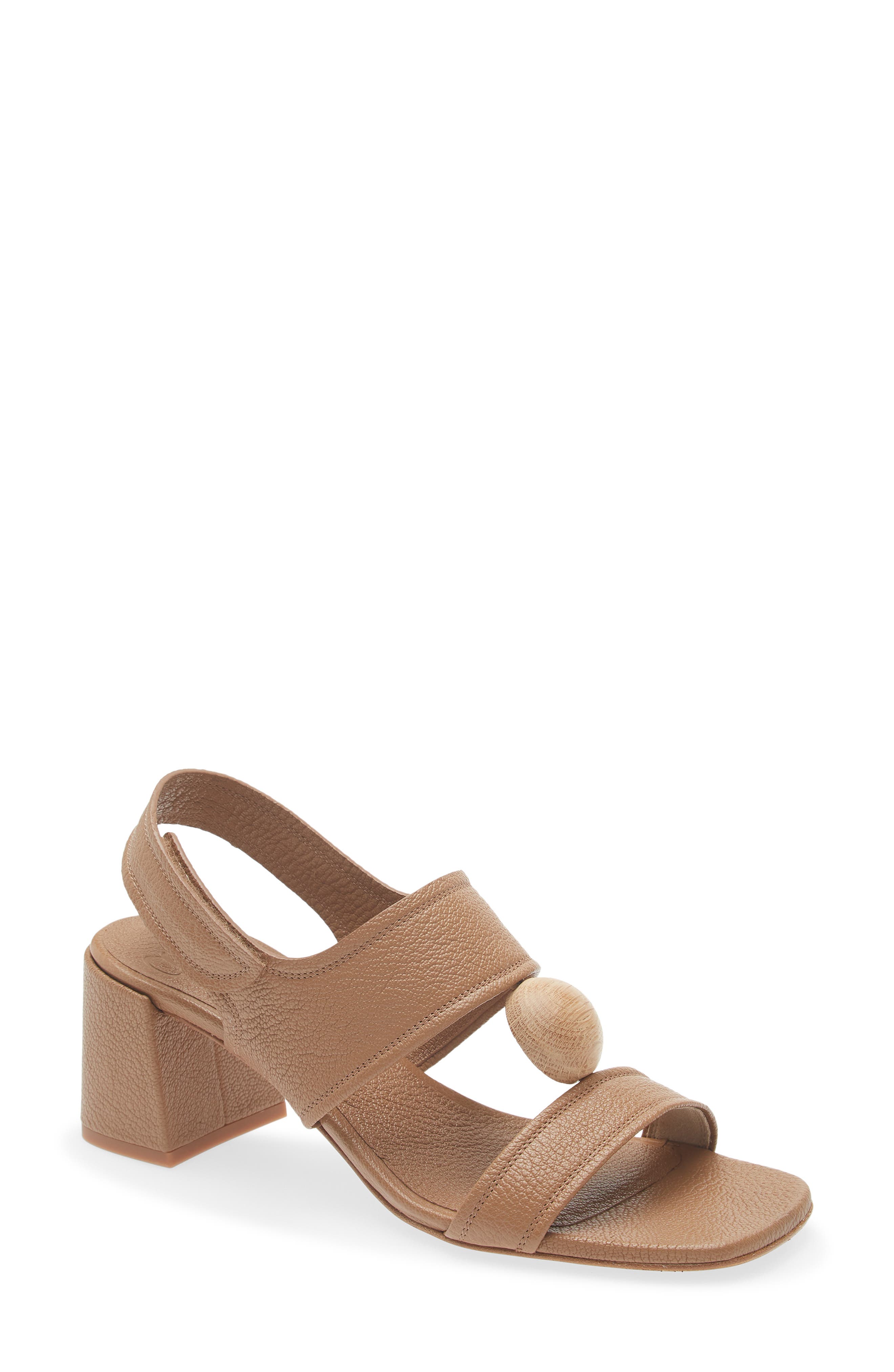 Pedro Garcia <p>Uriana Leather Block Heel Sandal (Women) </p>, Main, color, Beige Plush Suede/ Ash