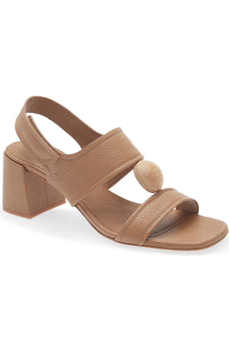 Pedro Garcia <p>Uriana Leather Block Heel Sandal (Women) </p>, Main, color, Beige Plush Suede/ Ash