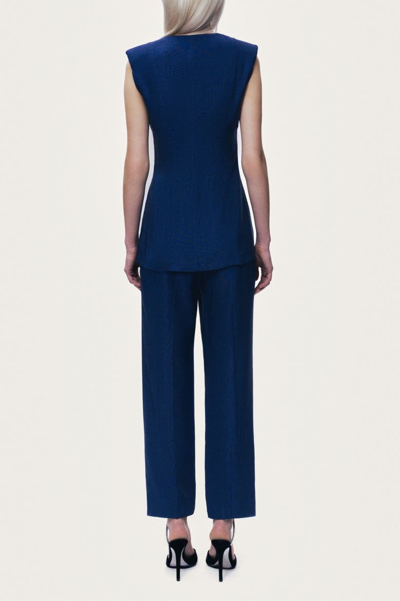 Straight Leg High Rise Trousers, Alternate, color, Navy