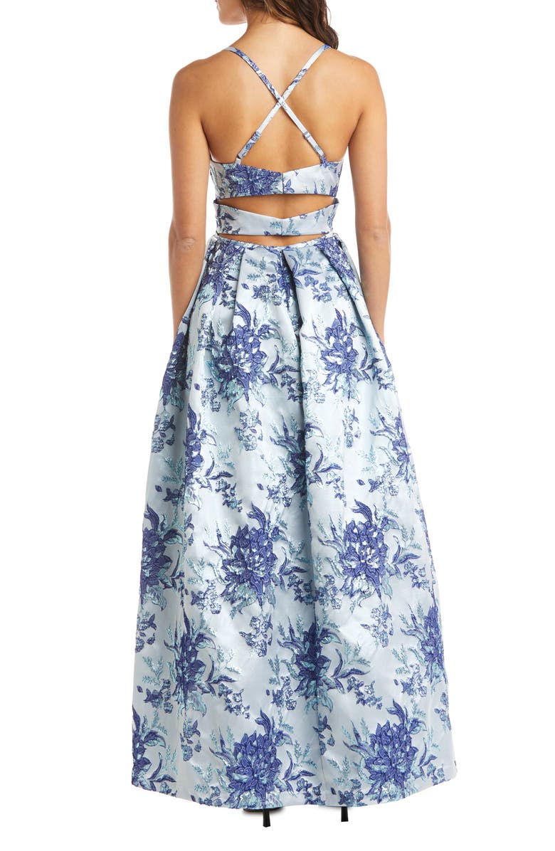 Morgan & Co. Metallic Brocade Ballgown, Alternate, color, 