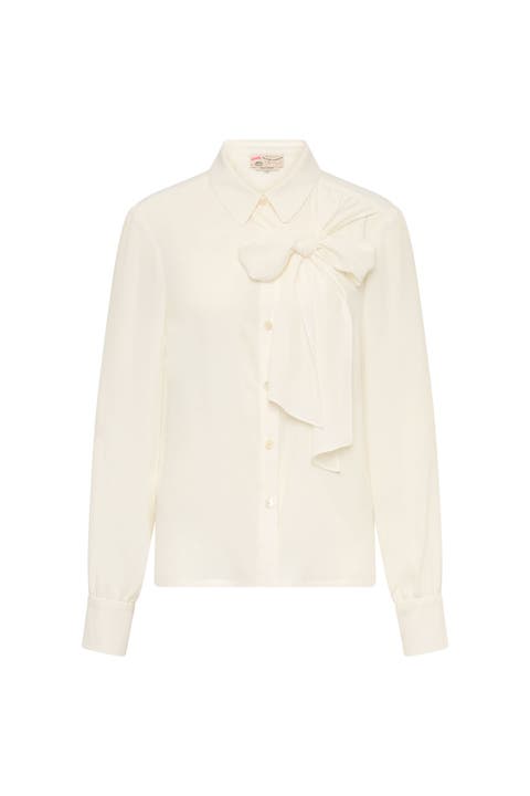Long Sleeve Blouse With Bow Detail