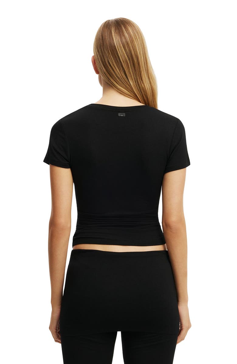 COTTON ON BODY Women's Airy Soft Basque T-Shirt, Alternate, color, Smooth Black