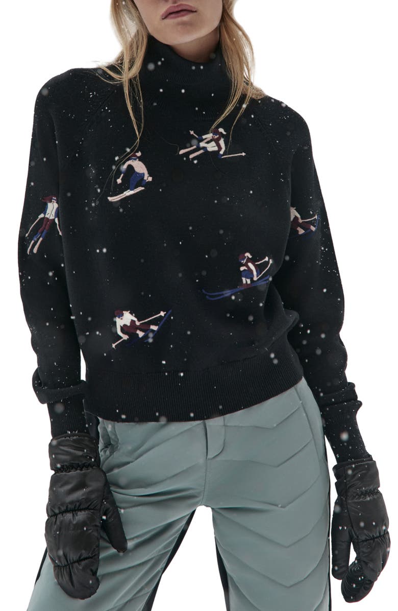 Alp N Rock Belle Ski Mock Neck Organic Cotton Blend Sweater, Main, color, Black