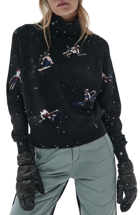 Belle Ski Mock Neck Organic Cotton Blend Sweater