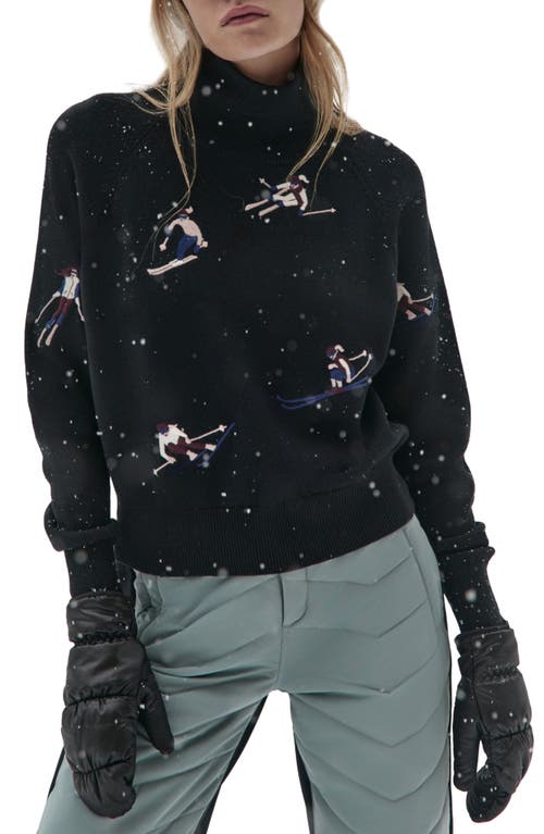 Alp N Rock Belle Ski Mock Neck Organic Cotton Blend Sweater In Black