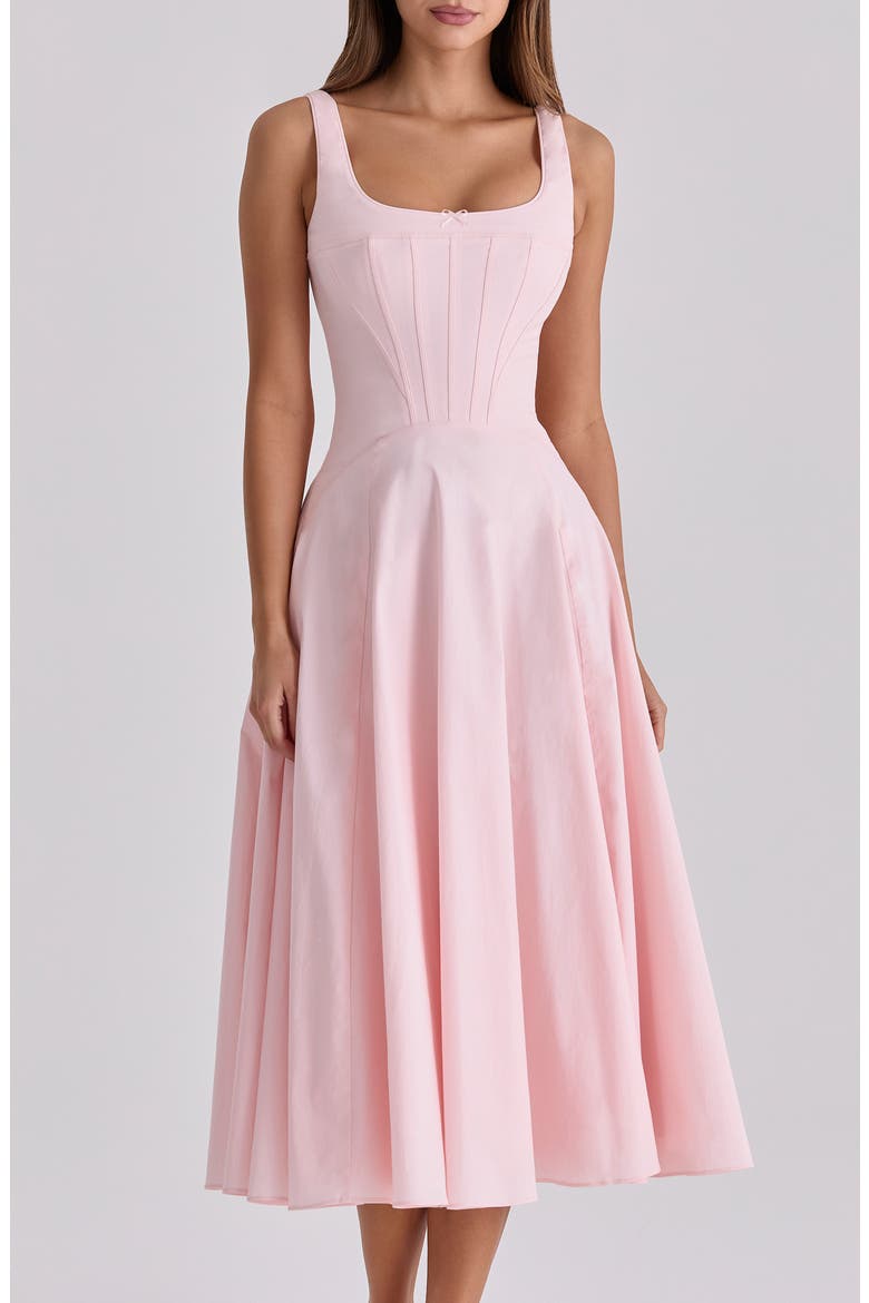 Jaime Lace Back Sleeveless Midi Dress, Alternate, color, PINK