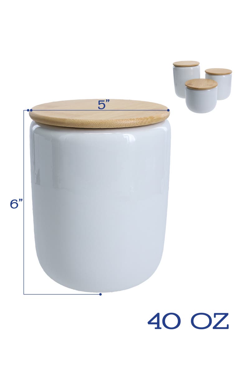 BIA Cordon Bleu 3-Piece Assorted Impulse Canister Set with Lids, Alternate, color, White