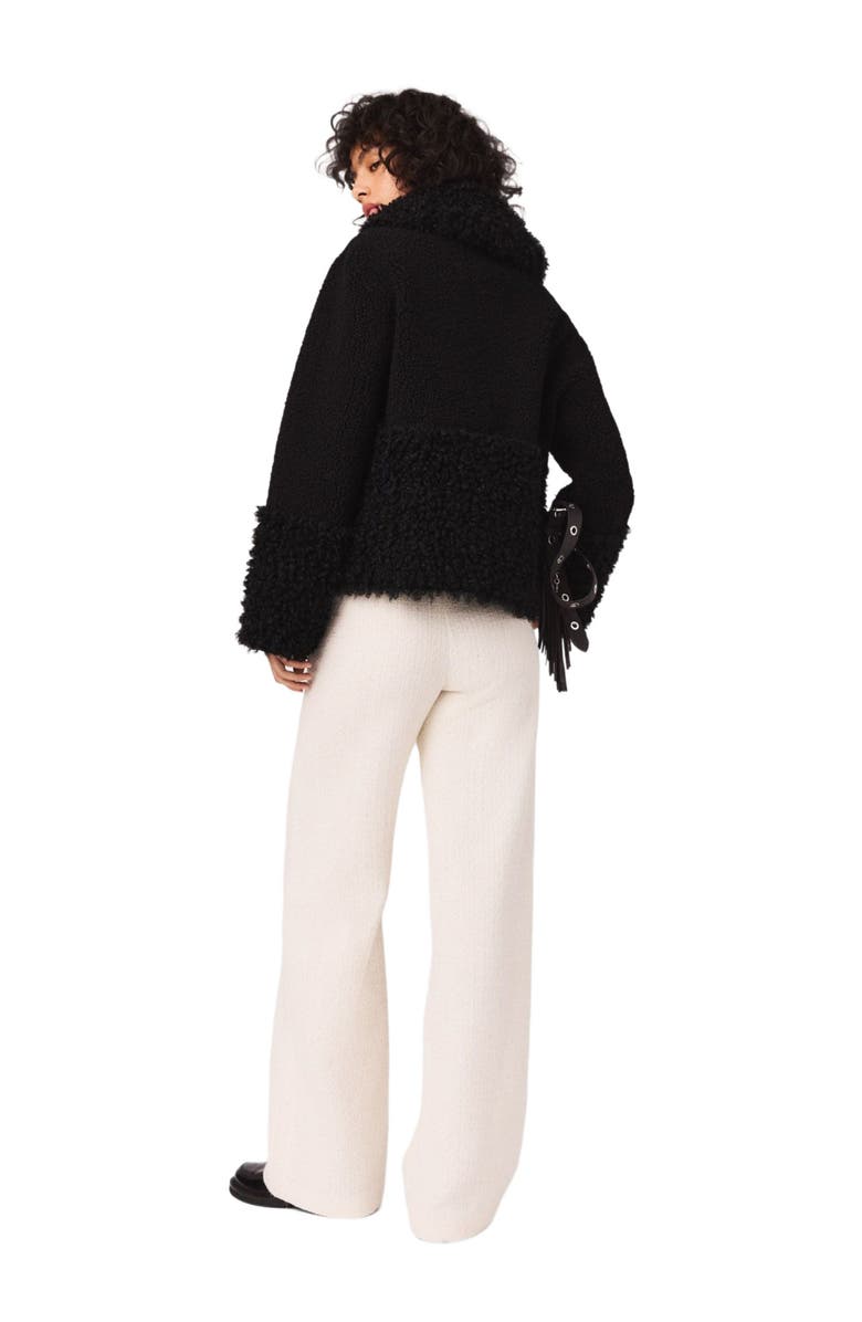 maje Curly jacket, Alternate, color, Black