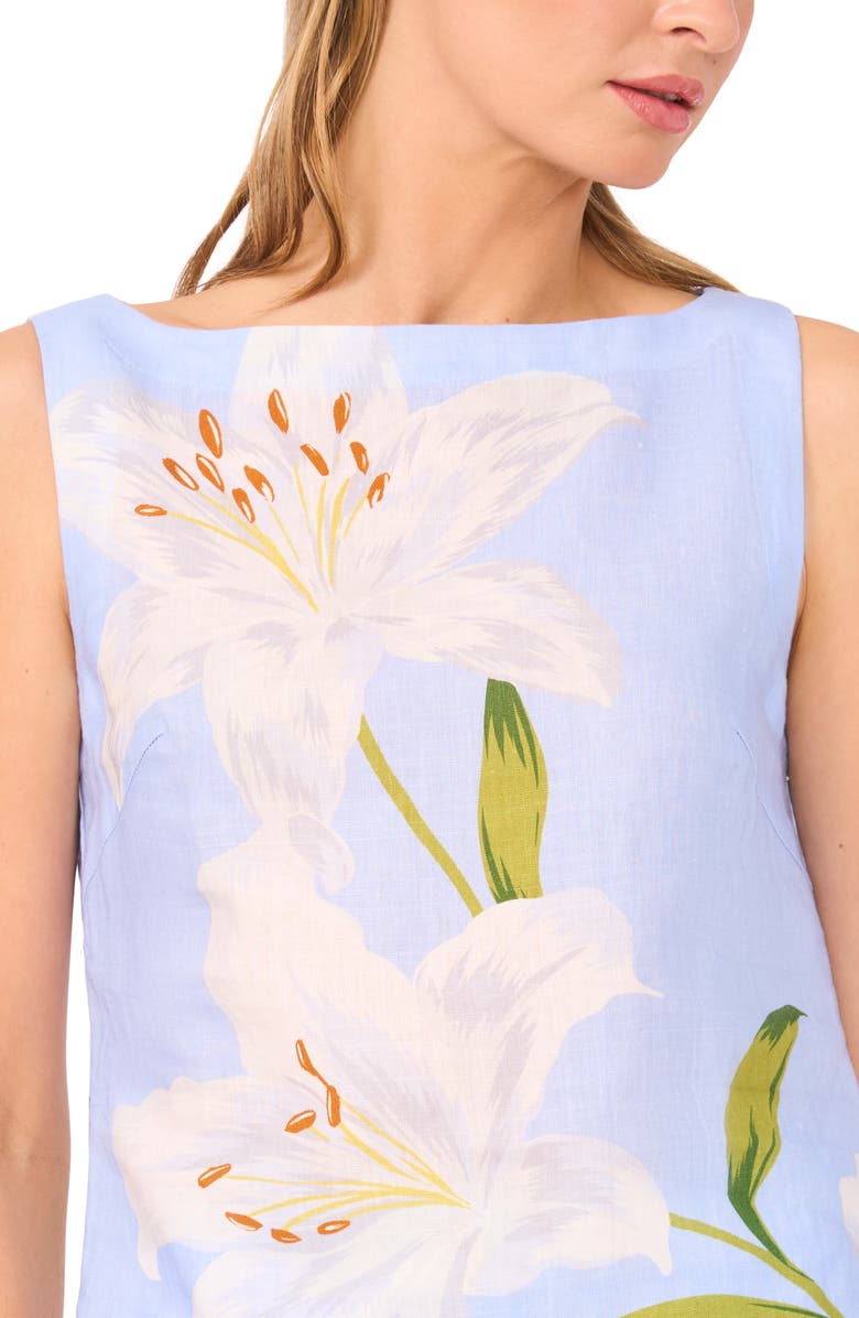 Ted Baker Matia Floral Print Sleeveless Top, Alternate, color, Blue Surf