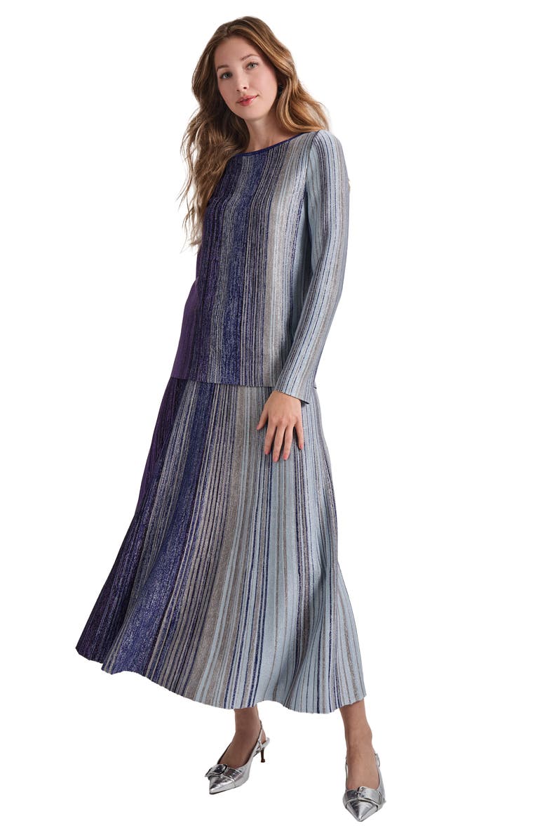 Misook Shimmer Metallic Knit Top, Alternate, color, 