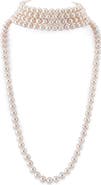 The Pearl Source 7.5-8.5mm Diana Quad 68" Length Freshwater Pearl Necklace