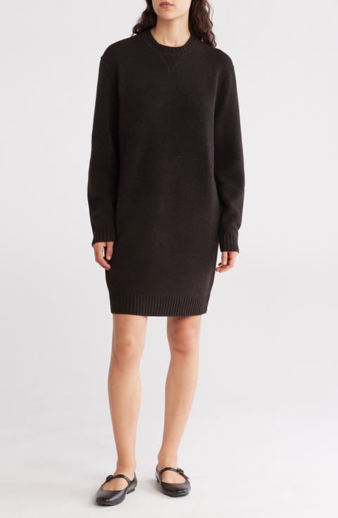 Long Sleeve Wool & Cashmere Sweater Dress