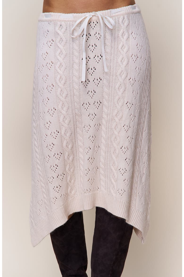 Noah Wool Cable Skirt, Main, color, Snow White
