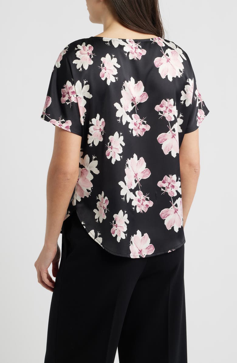 Anne Klein Floral Top, Alternate, color, Anne Black Mutli