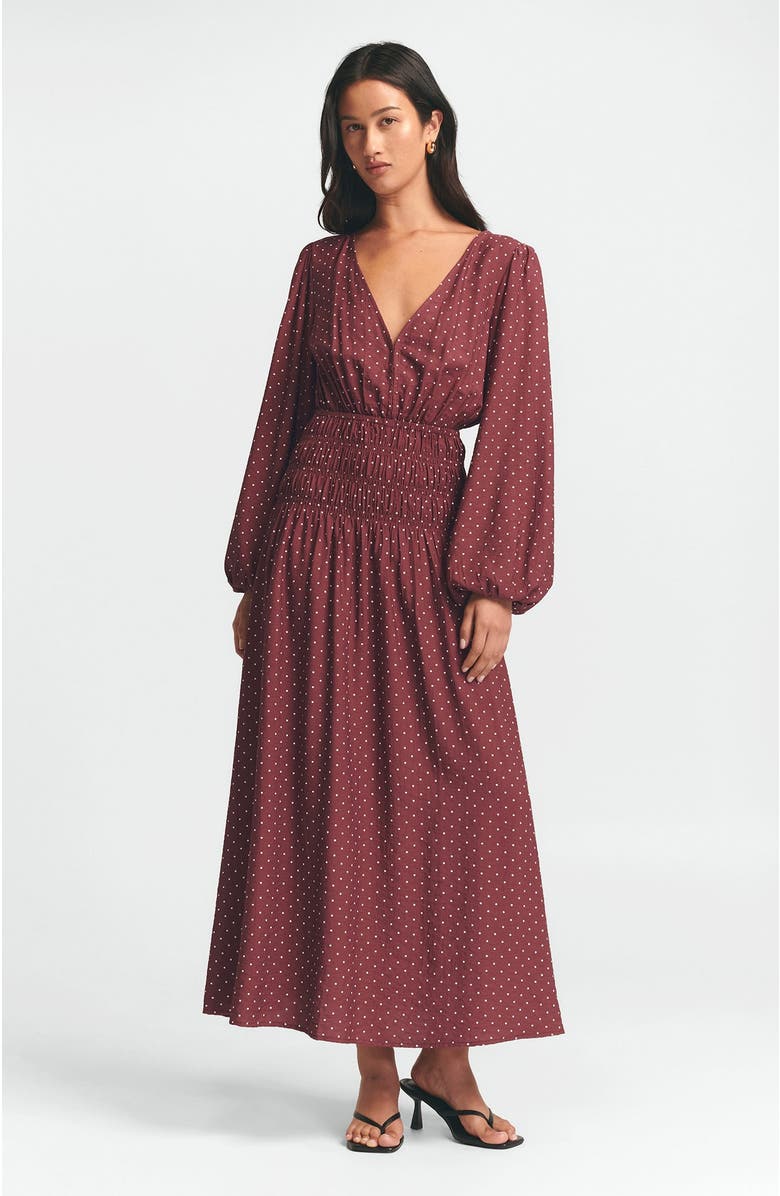 ST MRLO May Gather Dress, Main, color, Crimson Spot