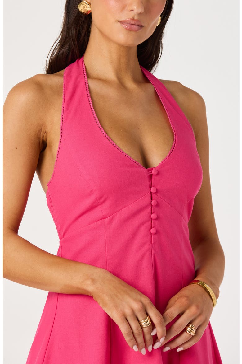 Esme Halter Minidress, Alternate, color, FUCHSIA
