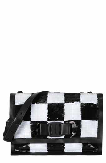 FERRAGAMO Checkered Sequin Shoulder Bag