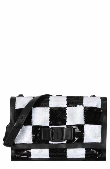 FERRAGAMO Checkered Sequin Shoulder Bag