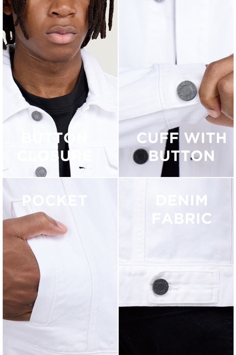 Slim Washed Denim Jacket, Alternate, color, WHITE