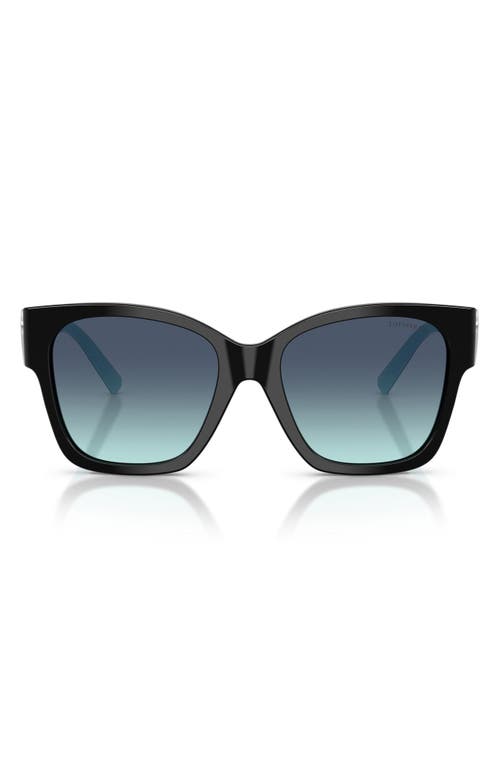 Tiffany & Co 54mm Gradient Polarized Square Sunglasses In Black