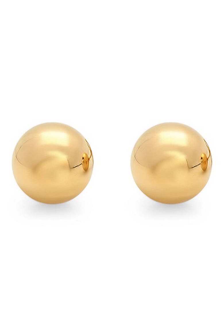 18k Gold Plated Ball Stud Earrings, Alternate, color, GOLD