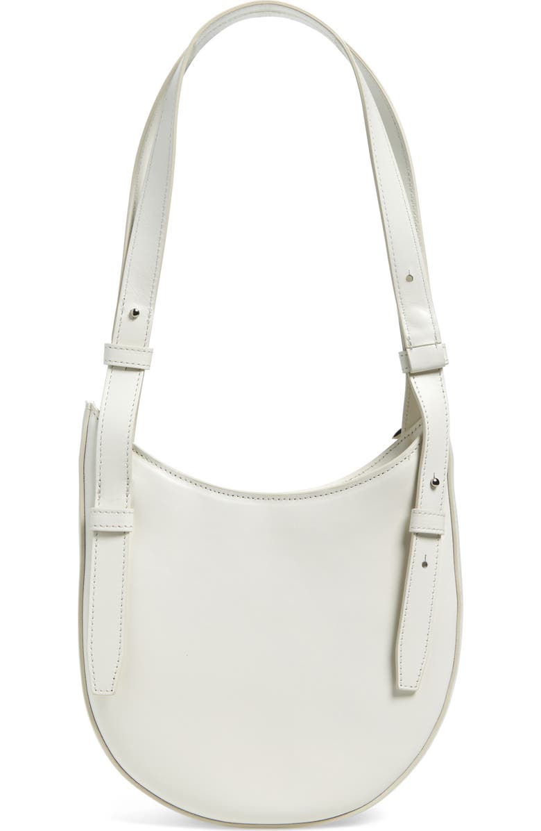 Coperni Mini Belt Strap Leather Hobo Bag, Alternate, color, White