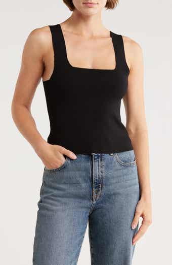 525 Eva Square Neck Crop Rib Tank
