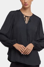 NYDJ Elsie Tie Neck Satin Top