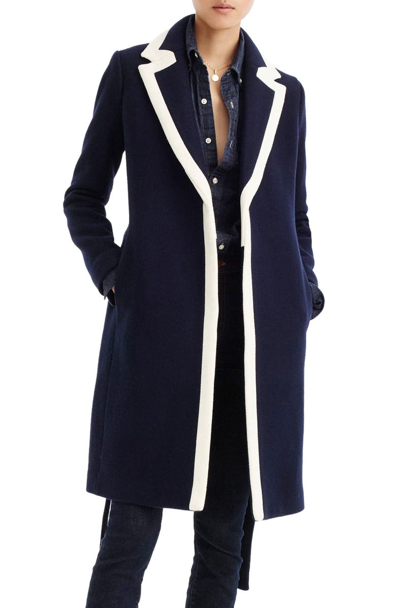 J.Crew Tipped Wrapped Stadium Cloth Coat, Main, color,