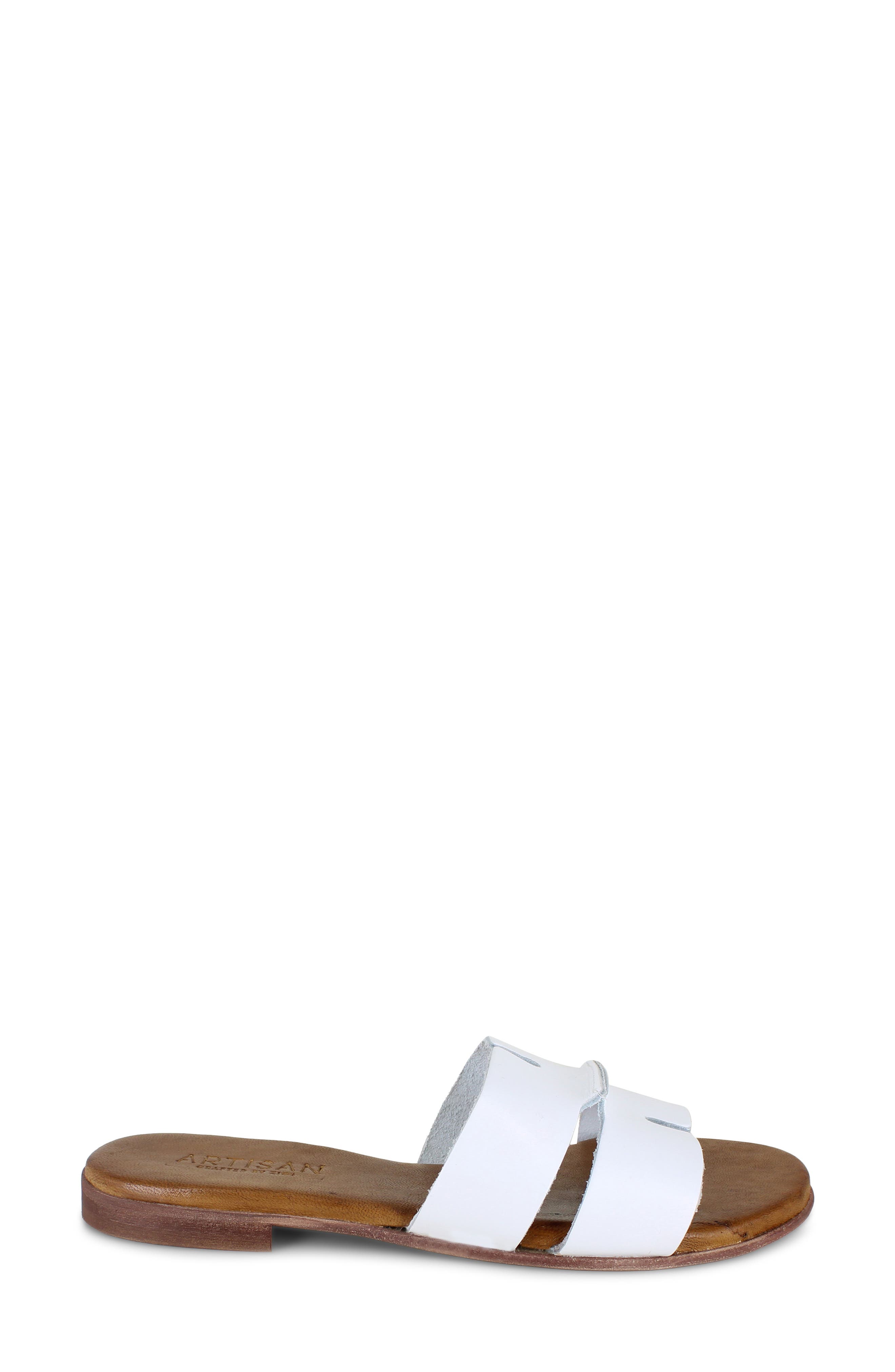 Artisan Crafted By Zigi Allony Leather Flat, Alternate, color, White Leather