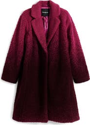 Desigual Ombré Faux Fur Longline Coat