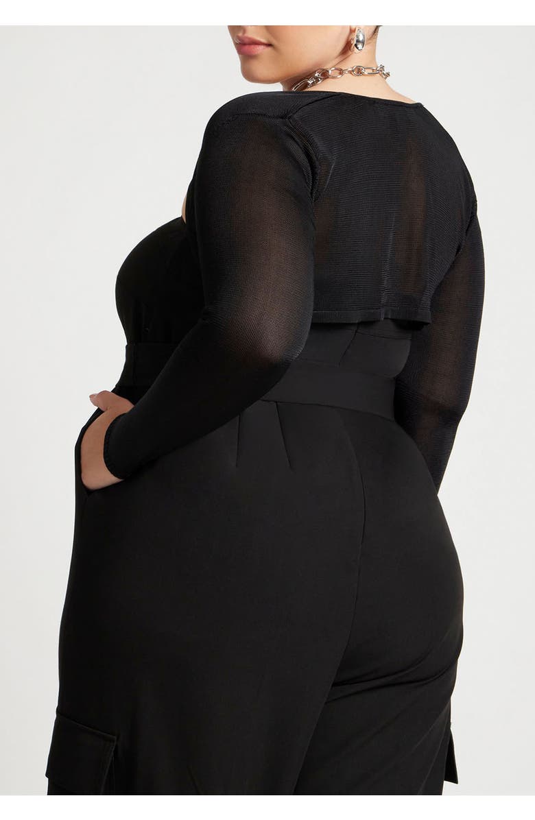 ELOQUII Fine Knit Bolero, Alternate, color, Black Onyx