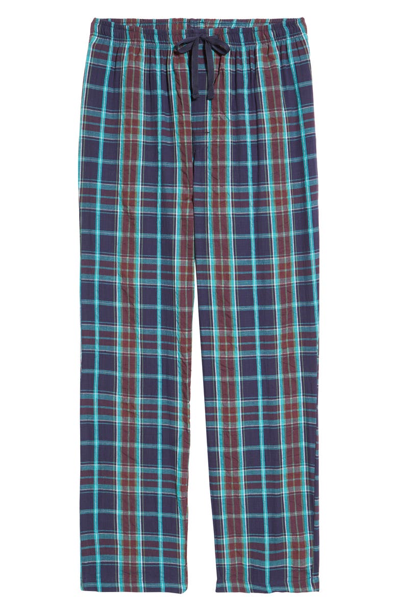 Majestic International Saltwater Plaid Seersucker Pajama Pants, Alternate, color, 