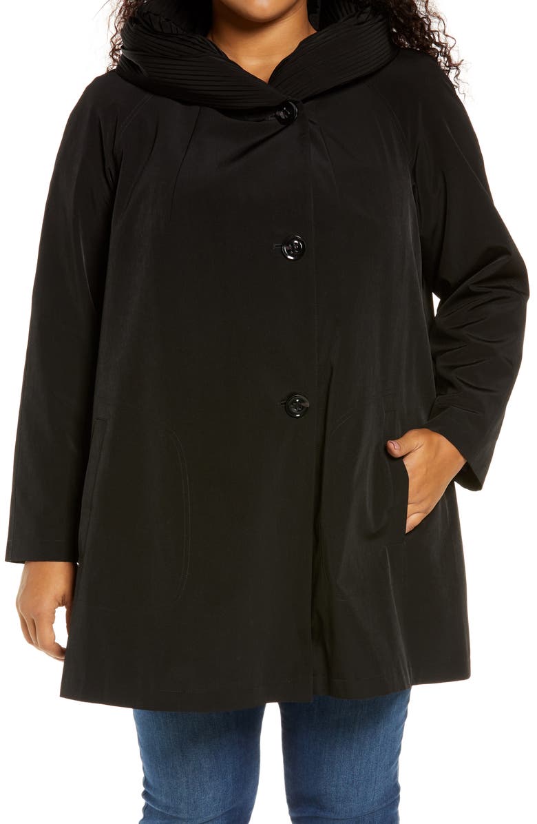 Gallery Pleated Collar Raincoat with Liner, Main, color, 