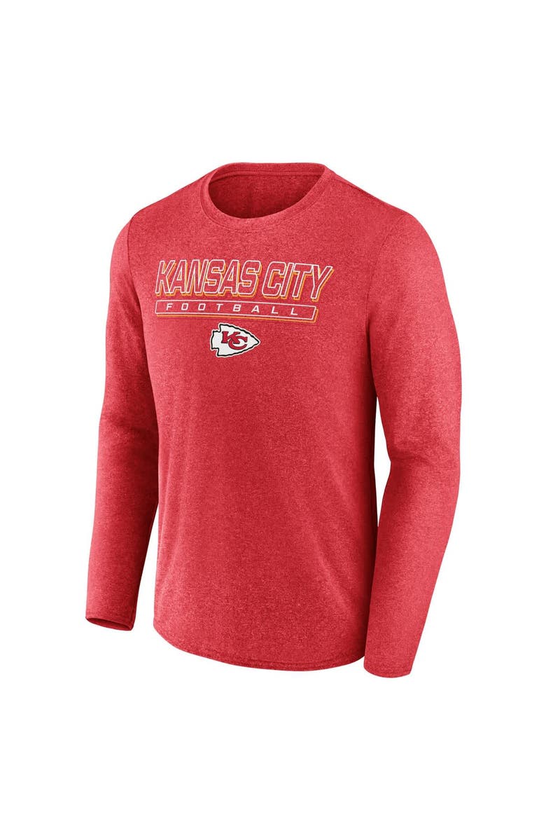 FANATICS Men's Fanatics  Heather Red Kansas City Chiefs Fundamentals Long Sleeve T-Shirt, Alternate, color, Heather Red