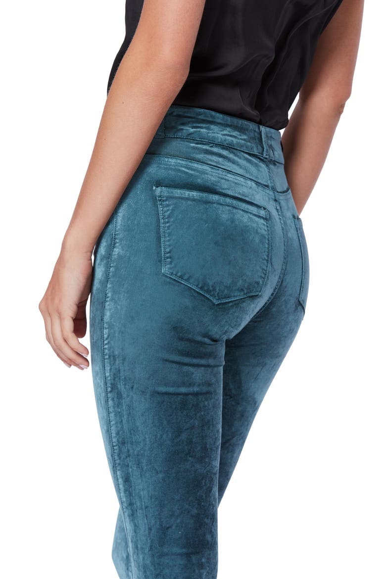 Hoxton Velvet High Waist Skinny Pants, Alternate, color, ATLANTIC