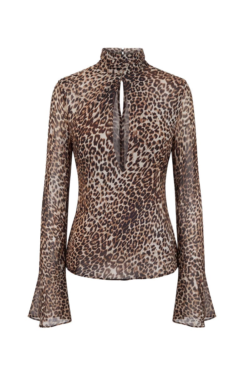 Celeste Slash Front Body Top, Alternate, color, DESERT LEOPARD