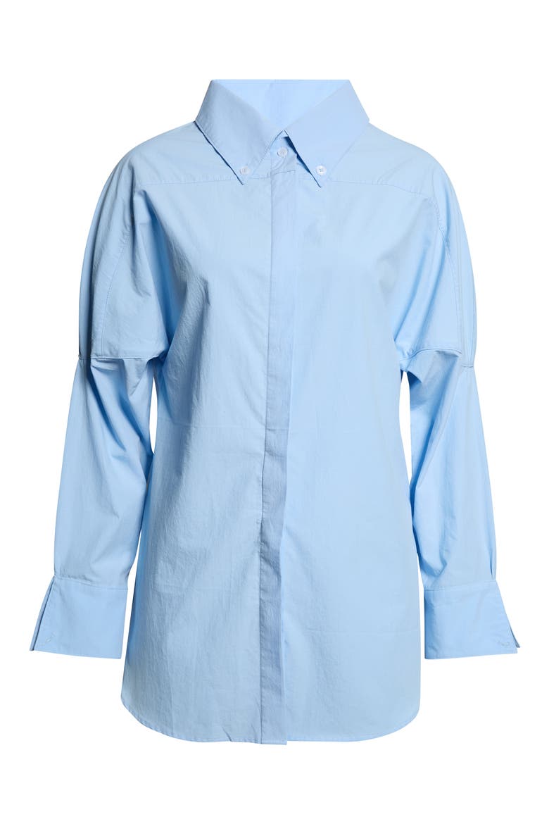 Contour Button Up Cotton Shirt, Alternate, color, PASTEL BLUE