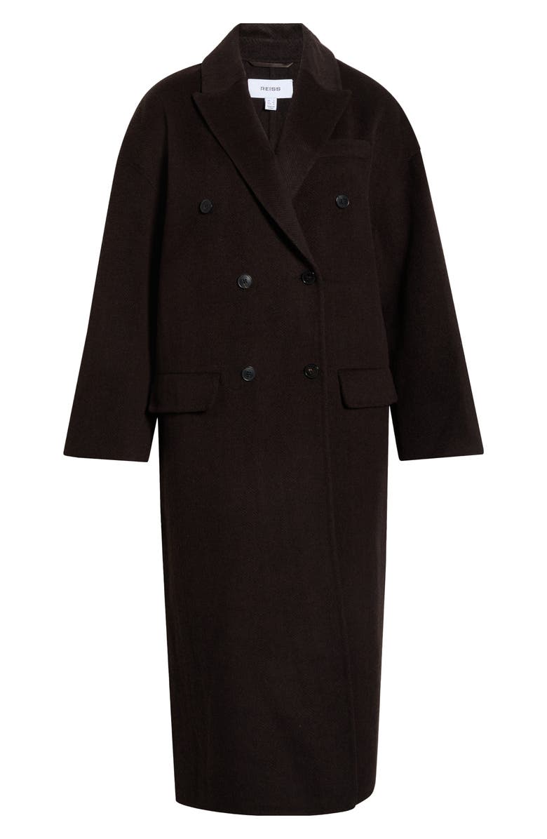 Reiss Lara Double Breasted Coat, Alternate, color, Chocolate Brown
