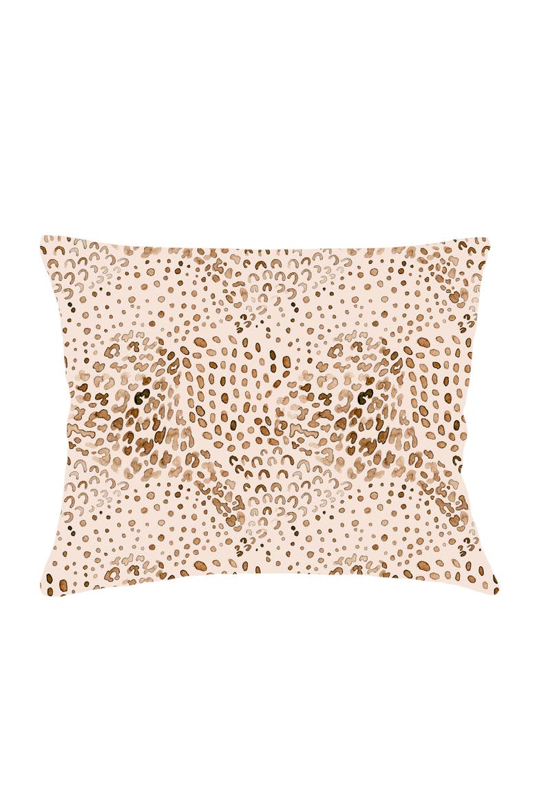 Brown Cheetah Velvet Pillow with Down Insert, Main, color, Brown