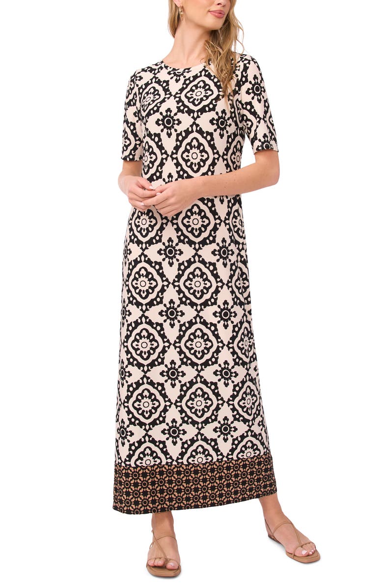 Vince Camuto Print Maxi Dress, Main, color, Sand Drift